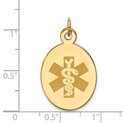 14K Non-enameled Medical Jewelry Pendant