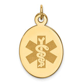 14k Non-enameled Medical Jewelry Pendant