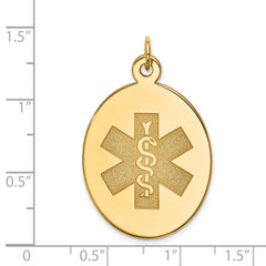 14K Non-enameled Medical Jewelry Pendant