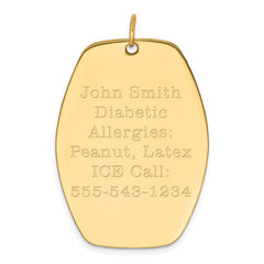 14K Red Enamel Medical Jewelry Pendant