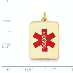 14K Red Enamel Medical Jewelry Pendant