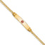 Centered Red Enamel Curb Link ID Bracelet in 14K Yellow Gold, 7 Inch - Sophia Jewelers