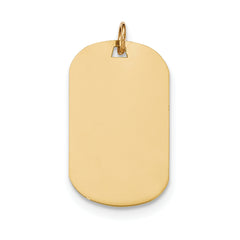 14K Plain .035 Gauge Engraveable Dog Tag Disc Charm