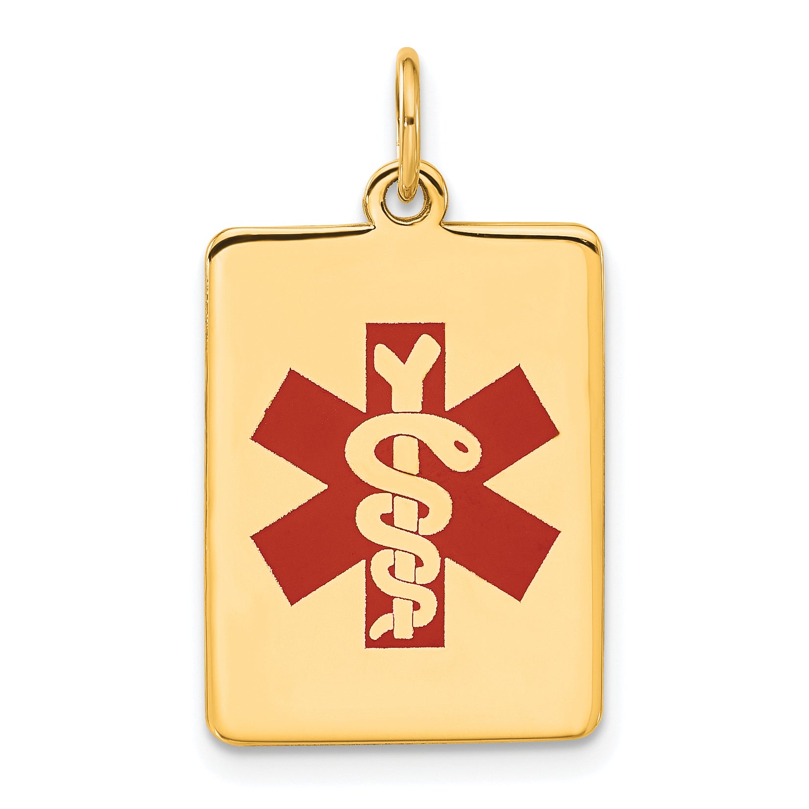 14k Red Enamel Medical Jewelry Pendant