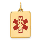 14k Red Enamel Medical Jewelry Pendant