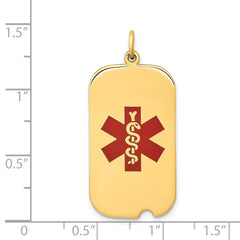 14K Red Enamel Medical Jewelry Pendant
