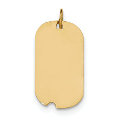 14K Plain .009 Gauge Engraveable Dog Tag w/Notch Disc Charm