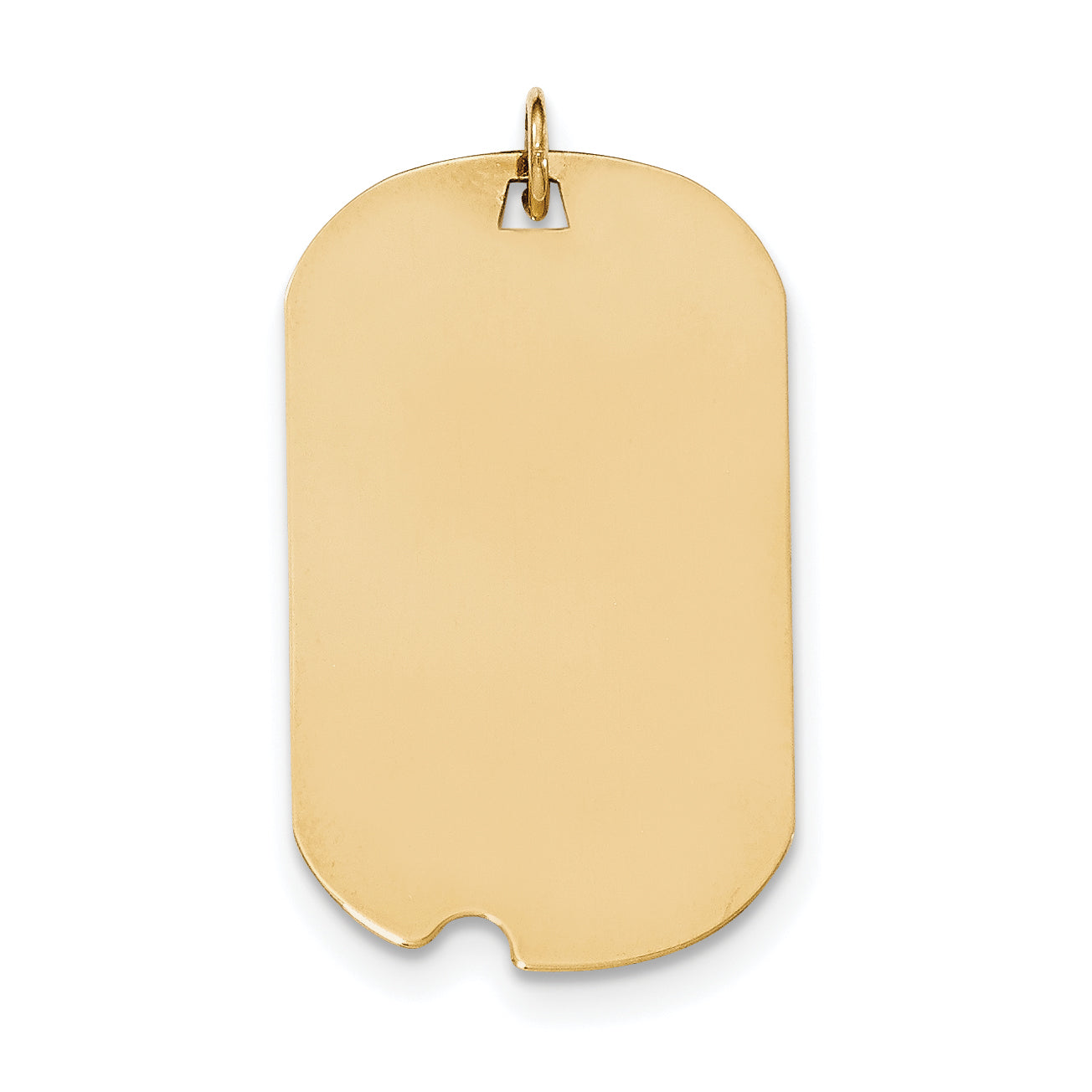 14K Plain .018 Gauge Engraveable Dog Tag w/Notch Disc Charm