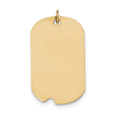 14K Plain .013 Gauge Engraveable Dog Tag w/Notch Disc Charm
