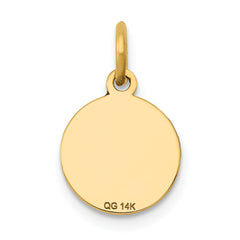 14k w/Enamel .027 Gauge Circular Engravable Disc Charm