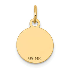 14k w/Enamel .027 Gauge Circular Engravable Disc Charm