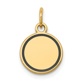 14k w/Enamel .027 Gauge Circular Engravable Disc Charm