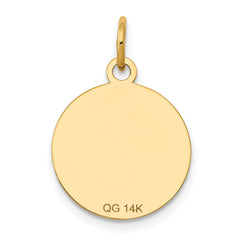 14k w/Enamel .027 Gauge Circular Engravable Disc Charm