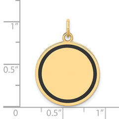 14k w/Enamel .027 Gauge Circular Engravable Disc Charm