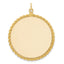 14k Plain .013 Gauge Circular Engravable Disc with Rope Charm
