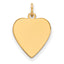 14K Plain .011 Gauge Heart Engravable Disc Charm
