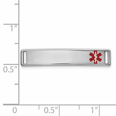 14K White Gold Medical ID Bracelet with Engravable Rhodium Finish