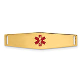 14K Epoxy Enameled Medical ID Ctr Soft Diamond Shape Plate # 817