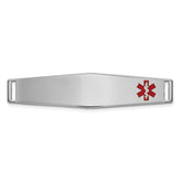 14K WG Epoxy Enameled Medical ID Off Ctr Soft Diamond Shape Plate # 818