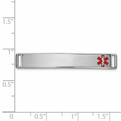 14K White Gold Engravable Polished Medical ID Bracelet Unisex