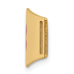 14K Gold Medical ID Bracelet with Red Enamel Unisex Engravable