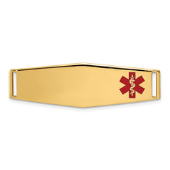 14K Epoxy Enameled Medical ID Off Ctr Soft Diamond Shape Plate # 820