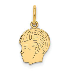 14K Boy Head Charm