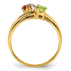 14k Genuine 3 Stone Mother's Ring - 7 / Genuine