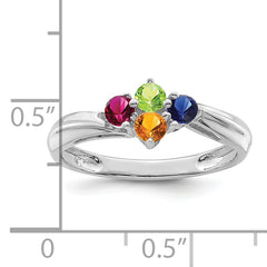 14k White Gold Family Jewelry Ring - 7 / Genuine