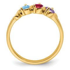 14k Genuine 3 Stone Mother's Ring - 7 / Genuine