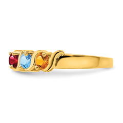 14k Genuine 5 Stone Mother's Ring - 7 / Genuine