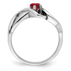 14k White Gold Genuine 1 Stone Mother's Ring - 7 / Genuine