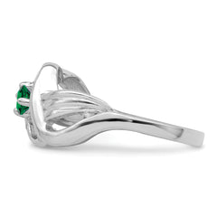 14k White Gold Genuine 1 Stone Mother's Ring - 7 / Genuine
