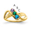 14k Synthetic 3 stone Family Jewelry Ring
