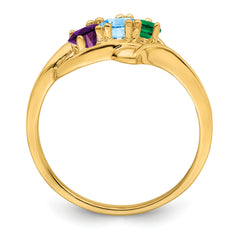 14k Genuine 3 Stone Mother's Ring - 7 / Genuine