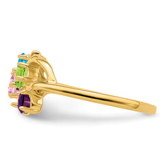14k Genuine 4 Stone Mother's Ring - 7 / Genuine
