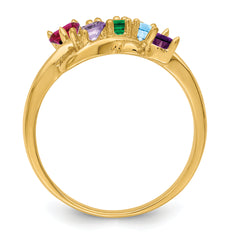 14k Genuine 5 Stone Mother's Ring - 7 / Genuine