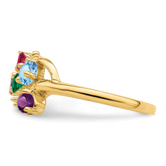14k Genuine 5 Stone Mother's Ring - 7 / Genuine
