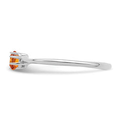 14k White Gold Family Jewelry Ring - 7 / Genuine