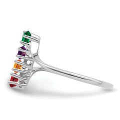 14k White Gold Family Jewelry Ring - 7 / Genuine