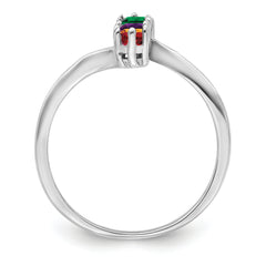14k White Gold Family Jewelry Ring - 7 / Genuine