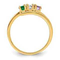 14k Genuine 3 Stone Mother's Ring - 7 / Genuine