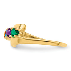 14k Genuine 4 Stone Mother's Ring - 7 / Genuine