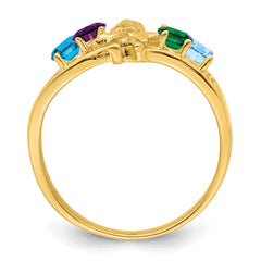 14k Genuine 4 Stone Mother's Ring - 7 / Genuine