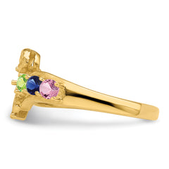 14k Genuine 6 Stone Mother's Ring - 7 / Genuine