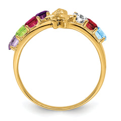 14k Genuine 7 Stone Mother's Ring - 7 / Genuine