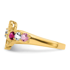 14k Genuine 7 Stone Mother's Ring - 7 / Genuine