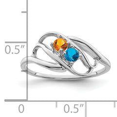 14k White Gold Genuine Family Jewelry Ring - 7 / Genuine