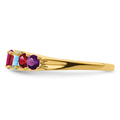 14k Genuine 7 Stone Mother's Ring - 7 / Genuine