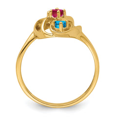 14k Genuine 3 Stone Mother's Ring - 7 / Genuine